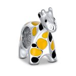 Orange Black Jungle Zoo Animal Charm Bead for European Bracelet Sterling Silver