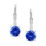 Classic Round 1CT CZ Solitaire Drop Stud Earrings .925 Sterling Silver Leverback - Image 11