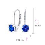 Classic Round 1CT CZ Solitaire Drop Stud Earrings .925 Sterling Silver Leverback - Image 27