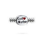 I Love God Mother Words Charm Bead Oval Sterling Silver Fits European Bracelet - Image 2