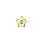 Tiny 3MM CZ 14K Gold Cartilage Ear Piercing Star Stud Earring Screwback - Image 2