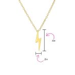 Minimalist Geometric Lightning Bolt Pendant Necklace CZ Accent Gold Plated .925 Sterling Silver - Image 8