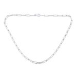 Solid 14K Gold Over Sterling Silver Italian Paperclip Chain Necklace for Men