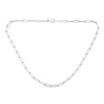 Solid 14K Gold Over Sterling Silver Italian Paperclip Chain Necklace for Men