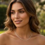 Solid 14K Gold Over Sterling Silver Italian Paperclip Chain Necklace for Men - Image 5
