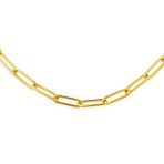 Solid 14K Gold Over Sterling Silver Italian Paperclip Chain Necklace for Men - Image 4