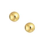 Timeless Classic Round Yellow 14K Gold Bead Ball Stud Earrings 6MM - Image 8