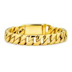 Miami Cuban Chain Link Bracelet for Men Silver Gold - Image 2