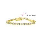 Formal Holiday Bridal 10CT Black White CZ Bezel Tennis Bracelet 14K Gold Plated - Image 6