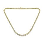 Cocktail Cubic Zirconia Bezel Set CZ Graduated Tennis Necklace Collar Silver Plated