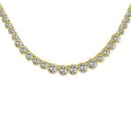 Cocktail Cubic Zirconia Bezel Set CZ Graduated Tennis Necklace Collar Silver Plated - Image 3