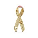 Prevention Pink Ribbon Breast Cancer Survivor Brooche Pin Gold Heart Accessory - Image 2