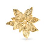 Large Statement White Enamel Lily Flower Brooch Scarf Pin Gold Plated - Image 4