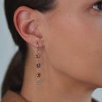 Delicate Pastel Crystal Dangle Earrings with Butterfly Threader 18K Gold Plated - Image 3