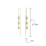 Delicate Pastel Crystal Dangle Earrings with Butterfly Threader 18K Gold Plated - Image 4