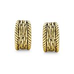 Fashion Cable Weave Wide Half Hoop Clip On Earrings Non Pierced Ears Oxidized - Image 4