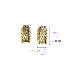 Set of 2 Grooved Rope Half Hoop Clip-On Earrings Gold Plated - Image 4
