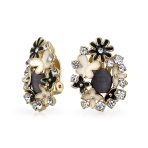 Multicolor Butterflies Flower Clip-On Earrings Non-Pierced Ears - Image 2