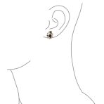 Garden Button Style Black White Butterflies Flower Clip-On Earrings Non-Pierced Ears - Image 5