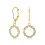 Elegant Geometric CZ Dangle Chandelier Earrings in Gold or Silver for Bridals - Image 2