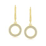 Elegant Geometric CZ Dangle Chandelier Earrings in Gold or Silver for Bridals - Image 4