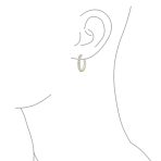 Fancy Cocktail Cubic Zirconia Princess Cut CZ Inside Out Hoop Earrings 1.25 Inch Silver Plated - Image 7