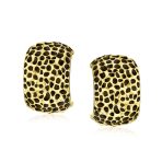 Set of 2 Speckled Hammered Leopard Clip-On Earrings - Image 2