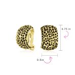 Set of 2 Speckled Hammered Leopard Clip-On Earrings - Image 4
