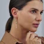 Delicate Pastel Crystal Dangle Earrings with Heart & Clover 18K Gold Plated - Image 4