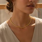 Slender 3MM Caviar Coreana Popcorn Chain Necklace Gold Plated Sterling Silver - Image 3