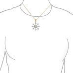 Festive Christmas Jewelry Set CZ Snowflake Earrings and Necklace Gold Plated - Image 5