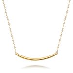 Minimalist Curved Bar Pendant Necklace in 14K Rose Gold Plated Sterling Silver