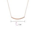 Minimalist Curved Bar Pendant Necklace in 14K Rose Gold Plated Sterling Silver - Image 8