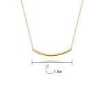 Minimalist Curved Bar Pendant Necklace in 14K Rose Gold Plated Sterling Silver - Image 7