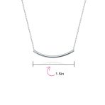 Minimalist Curved Bar Pendant Necklace in 14K Rose Gold Plated Sterling Silver - Image 9