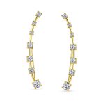 CZ Curved Crawlers Wire Cubic Zirconia Ear Cuff Cartilage Earring Gold Plated - Image 2
