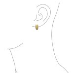Matte Hammered Shrimp Half Hoop Earrings Pave Edge CZ Silver Plated - Image 6