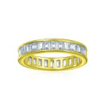 Cubic Zirconia Cocktail Statement Ring: Emerald Cut Baguette CZ Eternity Band - Image 6