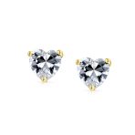 Set of 2 1CT Heart Shaped CZ Stud Earrings Rose Gold Plated Sterling Silver 7MM - Image 10