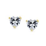 Heart Shaped CZ Stud Earrings Rose Gold Sterling Silver - Image 4