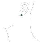 Unisex Small CZ Hoop Earrings in Gold-Plated Sterling Silver Multi-Color Options - Image 13