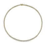 Classic Graduated CZ Cubic Zirconia Statement Tennis Necklace Silver Plated