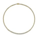 Classic Graduated CZ Cubic Zirconia Statement Tennis Necklace Silver Plated