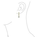 Classic Bridal Triple Round Pave CZ Dangle Chandelier Earrings GoldSilver Plated - Image 5