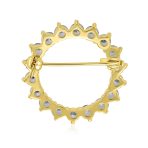 Bridal Marquise CZ Circle Brooche Pin for Wedding GoldSilver Plated Brass - Image 4