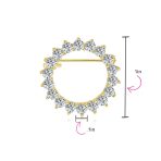 Bridal Marquise CZ Circle Brooche Pin for Wedding GoldSilver Plated Brass - Image 8