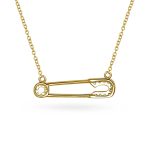 Support Symbol Pendant Necklace for Displaced People CZ Accent Safety Pin - Image 8
