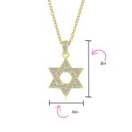 Cubic Zirconia Star of David Pendant Necklace 14K Gold Plated Silver Jewish Gift - Image 7