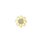 Tiny CZ Accent 14K Gold Sunflower Cartilage Ear Stud Earrings Screw Back 1PC - Image 2