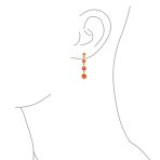 Geometric Dangle Gemstone Earrings with Opal and 14K Gold Plated Sterling Silver - Image 9